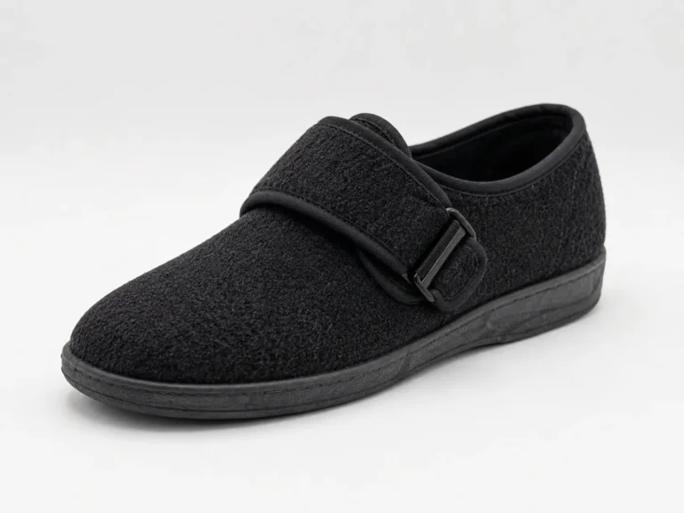 Scarpa nera in mesh con cinturino regolabile ad anello a D