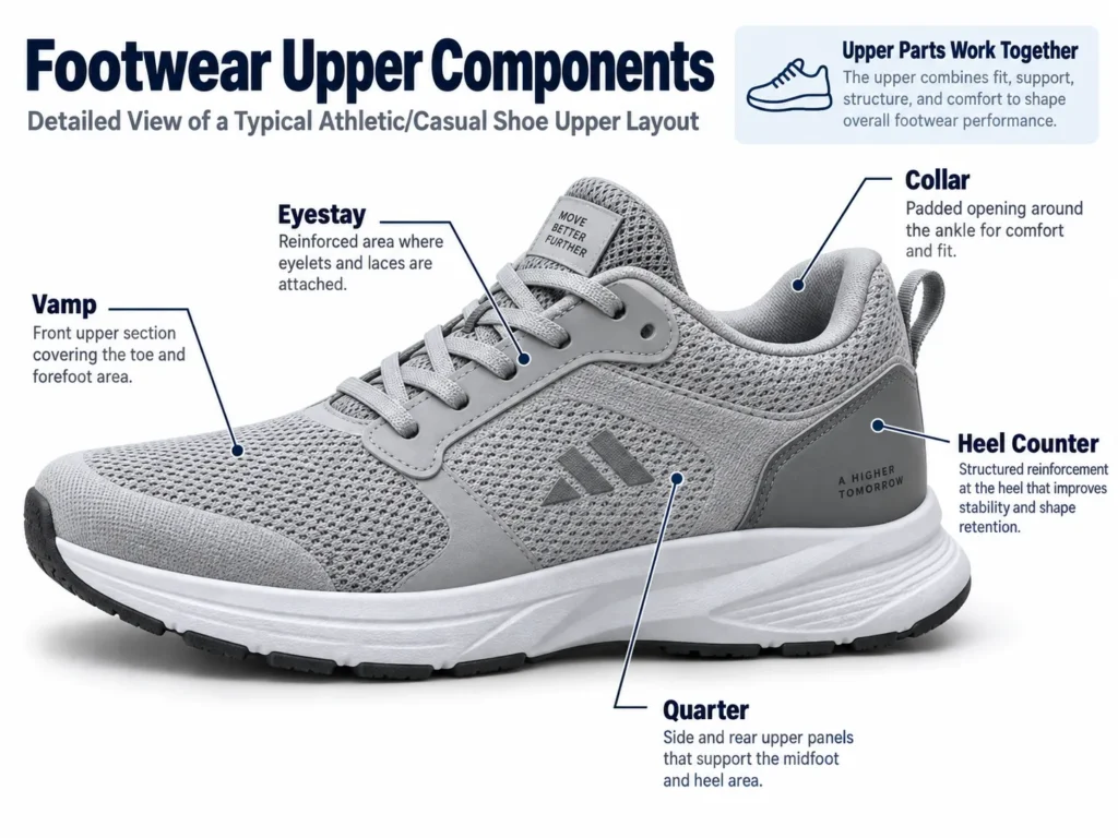 Footwear Upper Components Diagram Footwear Upper Components Diagram