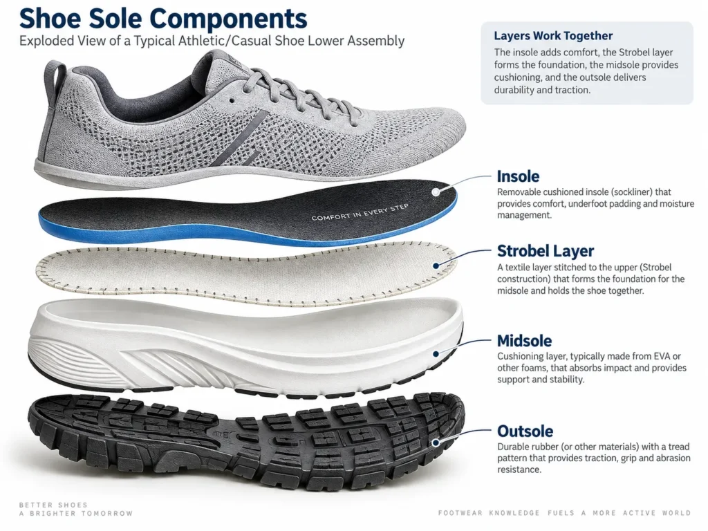 Shoe Sole Components Exploded View Shoe Sole Components Exploded View